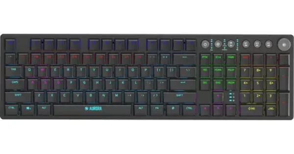 IBOX Aurora K-6 černá / Herní klávesnice / mechanická / KRGD Red switch / RGB / 2,4 GHz + BT / numerická klávesnice (IKGMK6)