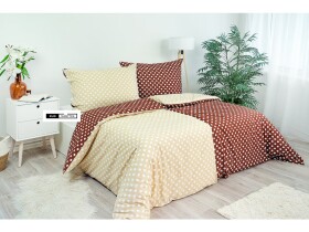Stanex Ložní povlečení bavlněné Puntík čokoláda-smetana (LS145)