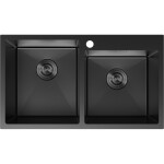 MEXEN - Xorin ocelový dřez 2-bowl 780 x 450 mm, černá 6441782000-70