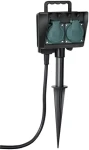 Brennenstuhl Zahradní rozvaděč se zemním hrotem černá / Zahradní rozvaděč / 2x zásuvka / IP44 / 16 A (1154430)