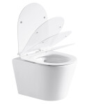CERANO - WC závěsné Carlito, Rimless - bezokrajové splachování + Slim/SoftClose sedátko - bílá lesklá - 48,5x36,5 CER-417380