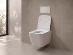 CERANO - WC závěsné Forte, Rimless - bezokrajové splachování + Slim/SoftClose sedátko - bílá lesklá - 51x36 CER-538747