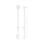 Erga Paris, stropní vzpěra pro sprchové zástěny o tloušťce skla 6(8)mm, délka 62cm, černá matná, ERG-V02-PARIS-BAR62-BK