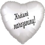 Balónek fóliový bílé srdíčko Krásné narozeniny! balonky.cz Balónek fóliový bílé srdíčko Krásné narozeniny! balonky.cz