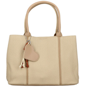 Módní dámská koženková kabelka do ruky Beatis, béžová