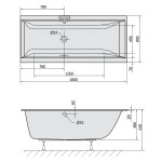 POLYSAN - CLEO SLIM obdélníková vana 180x80x48cm, bílá 95611S