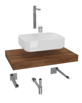 Koupelnová sestava SAT s deskou pod umyvadlo Dolce 80x8x50 cm dub charleston KSETDO7 KSETDO7
