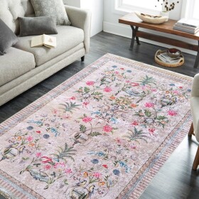 DumDekorace Romantický vintage koberec s botanickým vzorem Šířka: 160 cm | Délka: 220 cm