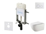 Kielle - Genesis New Set předstěnové instalace, klozetu Gaia, Rimless, sedátka softclose a tlačítka Gemini New II, lesklá bílá/chrom 30528SZ13