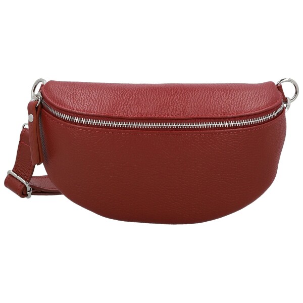 Módní dámská kožená ledvinka Sotiria, červená