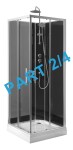 AQUALINE - GRANVIK sprchový box 800x800x2180 komponent 2/4 fixní a posuvné sklo čiré 18-080-09-50-00