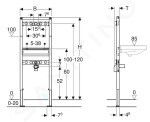 GEBERIT - Duofix Montážní prvek pro umyvadlo, 130 cm, nástěnná armatura na omítku 111.437.00.1