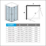 Obdélníkový sprchový kout MELODY R108, 100x80 se zalamovacími dveřmi