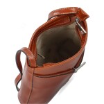 Luxusní dámská kožená crossbody kabelka Violiana, koňaková