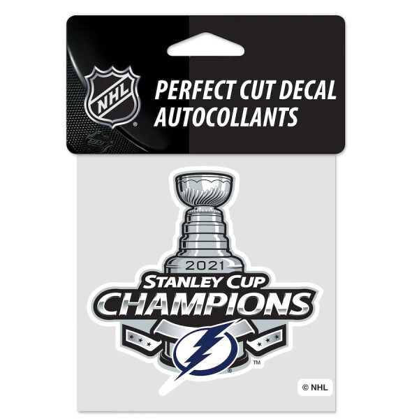 Fanatics Samolepka Tampa Bay Lightning NHL 2021 Stanley Cup Champions 4'' x 4'' Perfect-Cut Decal% 1 ks