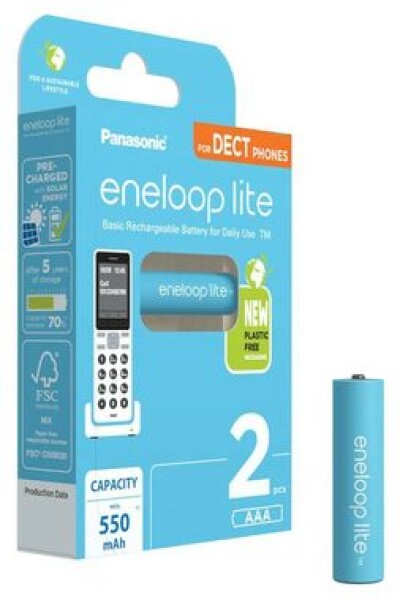 Panasonic Eneloop Nabíjecí baterie AAA 550 mAh 2 ks / Ni-MH / blistr (BK-4LCCE/2DE)