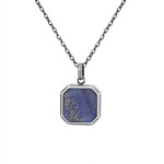 Pánský náhrdelník s modrým Lapis Lazuli Antonio - chirurgická ocel, Modrá 60 cm