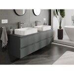 MEXEN/S - Orio koupelnová skříňka pod umyvadlo 160 cm s deskou, 2 zásuvky, grafit mat 91A10-16047-2-BFFC66