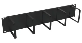 Solarix VP-05-2-00-B černá / Vyvazovací panel / 19" / 2U / ocelový (80191061)
