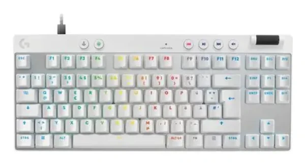Logitech G PRO X TKL Rapid bílá / Herní klávesnice / DE layout (920-013240)