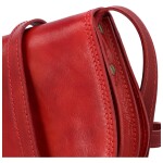 Stylová v pevném provedení dámská kožená crossbody Sajmon, červená