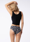 Dámské kalhotky Paisley Simple Classic černé se vzorem - Julimex S