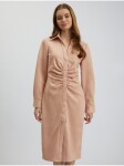 Orsay Světle růžové dámské pouzdrové šaty semišové úpravě dámské