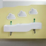 GEBERIT - Bambini Dvojumyvadlo pro děti, 90x39 cm, levé, bez přepadu, 2 otvory pro baterii, alpská bílá 502.973.00.1