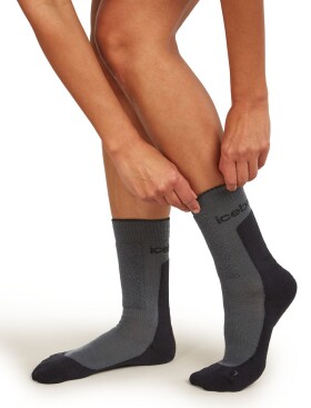 Dámské merino turistické ponožky ICEBREAKER Wmns Hike+ Medium Crew, Obsidian/Black velikost: 38-40 (M)