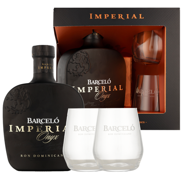 Barcelo Imperial Onyx Dominican rum 38% 0,7 l (dárkové balení dvě skleničky)