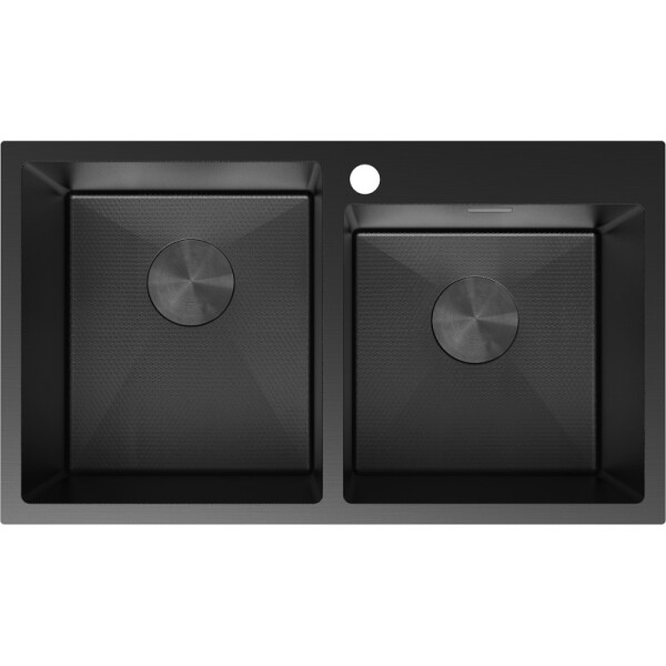 MEXEN - Xorin ocelový dřez 2-bowl 780 x 450 mm, černá HC 6441782000-70HC