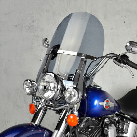 Harley Davidson Flstc Heritage Softail Classic 1984-1998 plexi štít - Světle hnědé / 39 cm / Stříbrná