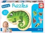 EDUCA Baby puzzle Tropická zvířata 5v1 (3-5 dílků)