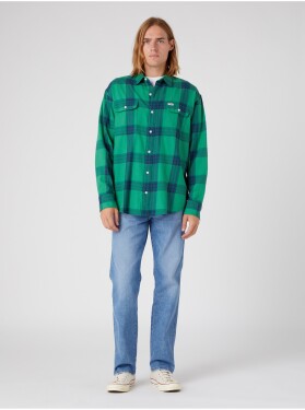 Modro-zelená pánská kostkovaná košile Wrangler Pánské