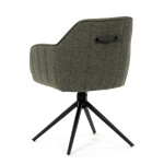 Židle jídelní a konferenční, zelená látka, černé kovové nohy, otočný mechanismus