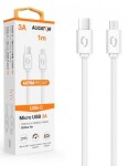 Datový kabel Aligator Power 3A, USB-C/micro USB 1m černý