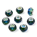 Korálky evropského typu - 14 x 8,5 mm - dvoubarevné - 1 ks Dvě barvy: Červenobílá
