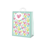 Dárková taška malá - Pastelová srdíčka (17,8 × 9,8 × 22,9 cm) - Albi