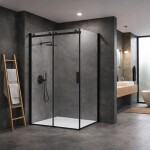 HOPA - Pevná boční stěna PANEL BELVER BLACK NEW - Barva rámu - Černá, Pevná stěna - 90 Směr zavírání - Univerzální Levé / Pravé, Výplň - Čiré bezpečnostní sklo - 8 mm BCBELV90PSBCN