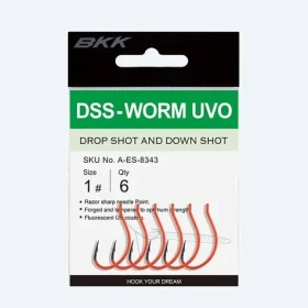 BKK DSS-WORM UVO / Jednoháček / Velikost 4 / Drop shot / UV povlak / 6 ks (A-ES-8341)