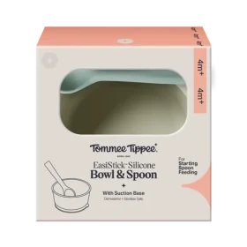 Tommee Tippee Silikonová mistička s přísavkou a lžičkou zelená (448741-T)