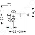 GEBERIT - Příslušenství Trubková zápachová uzávěrka, uzavíratelná, zpětný ventil, vývod vodorovný, d 50 mm 152.861.11.1