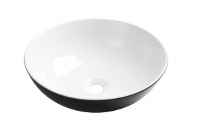 INVENA - Umyvadlo na desku DOKOS 39,5 cm, černá bílá CE-19-041-C