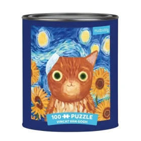 Mudpuppy Puzzle Vincent van Gogh umělecké kočky v plechovce