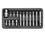 YATO Sada bitů inbus s adaptérem 10 mm x 1|2 (15 ks) / H4 - H12 / Délka 30-75 mm (YT-0413)