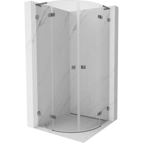 MEXEN/S - Lunar L sprchový kout čtvrtkruh křídlový 70 x 70, transparent, grafit metal 833L-070L-070P-95-00
