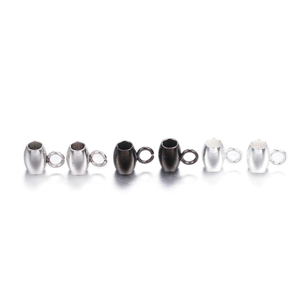 Korálek z nerezové oceli s očkem - různá provedení - 5 x 7 x 4 mm - 1 ks Barva: Platinová