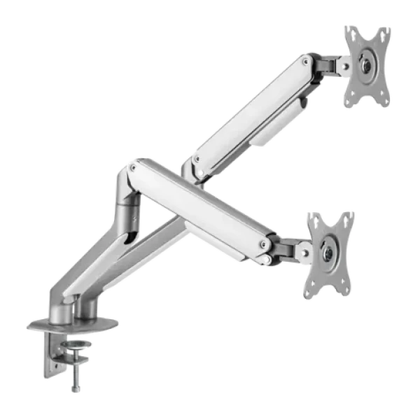 White Shark GMS-3208 NEFERITES II držák pro 2 monitory do 32" stříbrná / standardy VESA 75x75 100x100 / nosnost 9kg (NEFERITES-II)