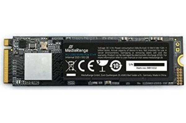 MediaRange MR1032 512GB / M.2 2280 / PCIe 3.1 x4 NVMe / TLC / R: 2080MBs / W: 1700MBs / MTBF: 1.5mil (MR1032)