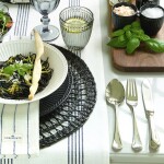 GREEN GATE Sada nerezových příborů Curved Silver – set 4 ks, stříbrná barva, kov